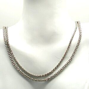 Park Lane Double Strand Silver-tone Wheat Chain Necklace **READ FLAWED**